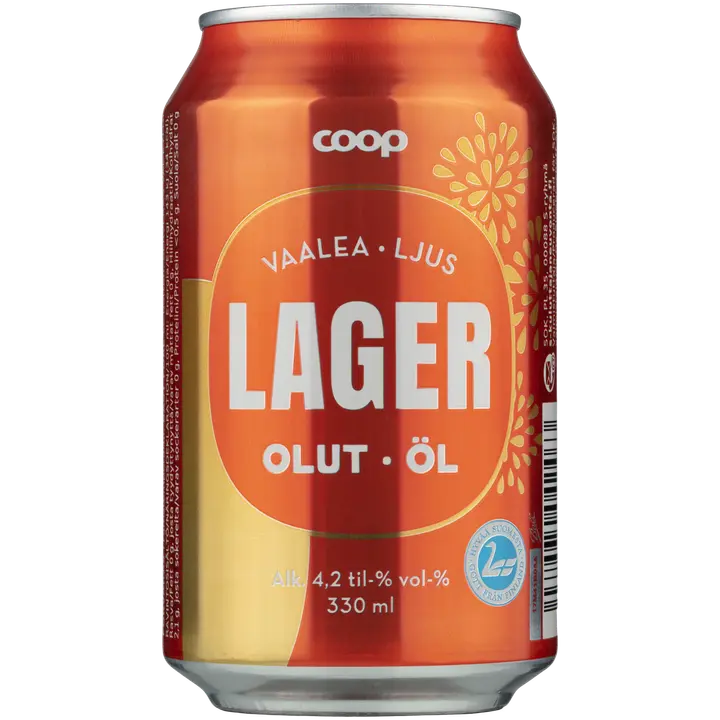 Coop Lager olut 4,2 til-% tölkki 0,33 L｜Coop 4.2 vol% 罐装饮料 0,33 L