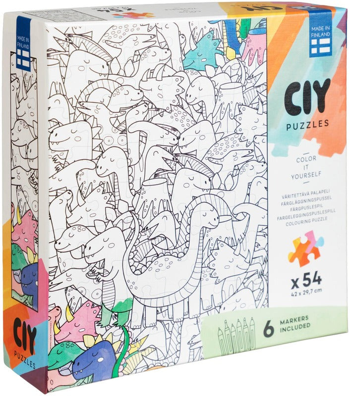 Peliko 拼图 自己涂色 54片 含马克笔｜Peliko palapeli Color it Yourself 54 palaa tussit