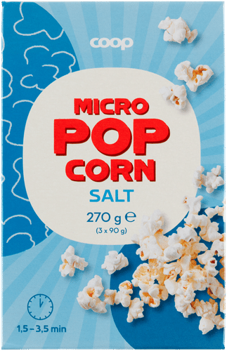Coop 咸味微波爆米花3包装 270 g