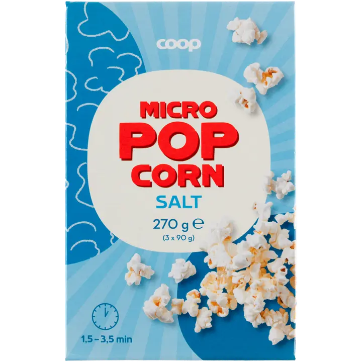 Coop suolattu mikropopcorn 3-pack 270 g-Coop 咸味微型爆米花 3 件装 270 g