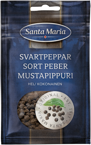 Santa Maria 整粒黑胡椒，袋装 22g