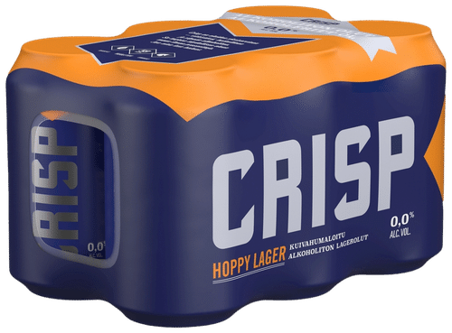 Crisp 6罐装 Crisp Hoppy Lager无醇麦芽饮料 0.0% 0,33 L｜6-pack Crisp Hoppy Lager alkoholiton olut 0,0 % tölkki 0,33 L