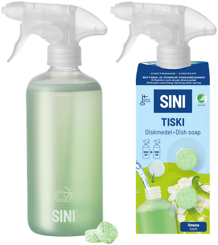 SINI 洗碗剂 - 入门套装，瓶装 + 2片清洁片