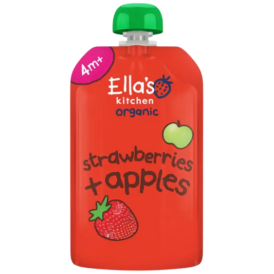 Ella's Kitchen Mansikka-omenasose alkaen 4kk LUOMU 120g｜Ella's Kitchen 草莓苹果酱 4 个月起 有机 120g