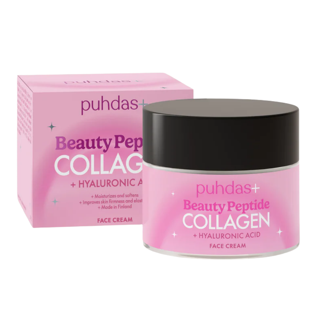 Puhdas+ 胜肽胶原蛋白+透明质酸面霜 50 ml｜Puhdas+ Beauty Peptide Collagen + Hyaluronic acid Face Cream - Kasvovoide 50 ml