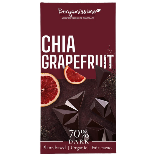 本杰西莫 70% 黑巧克力 奇亚籽与西柚 60 g