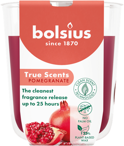 Bolsius True Scents – 玻璃杯香薰蜡烛 – 红石榴 – 红色 – 小号｜Bolsius True Scents – tuoksukynttilä lasissa – Granaattiomena – punainen – pieni