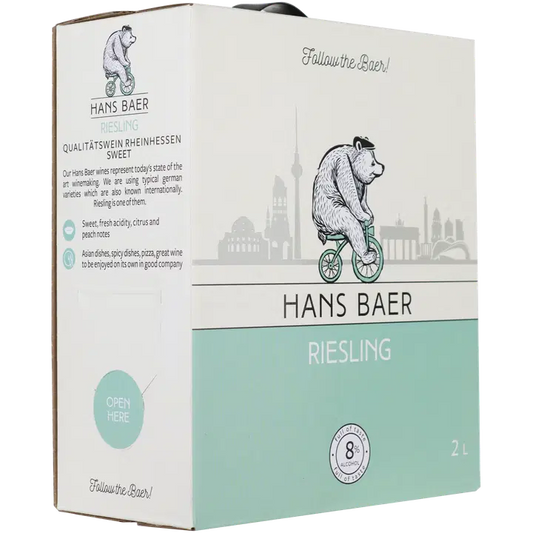 Hans Baer Riesling valkoviini 8 til-% 2 L BIB｜Hans Baer 雷司令白葡萄饮料 8 vol% 2 L BIB