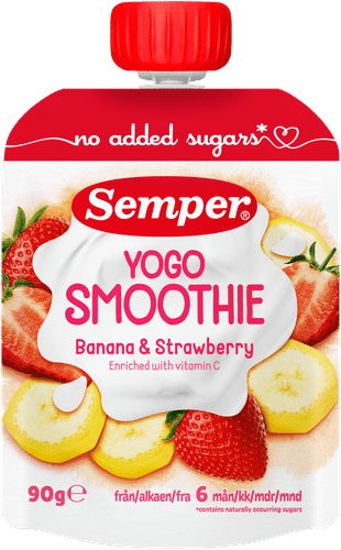 Semper Yogo Smoothie 香蕉草莓 6个月 酸奶水果泥 90g