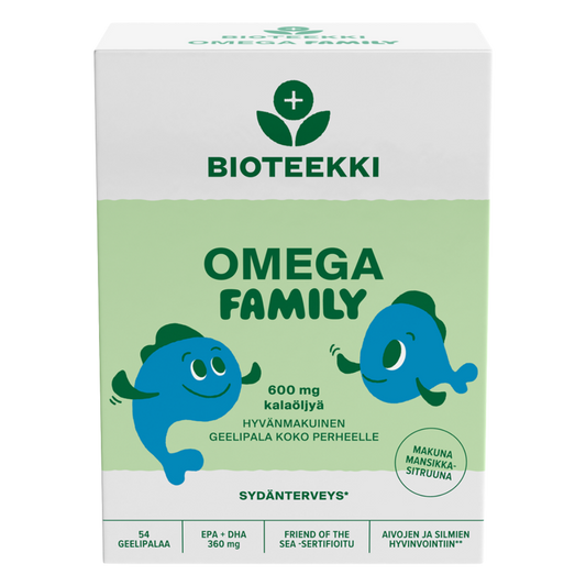 生物科技 Omega 家庭装 草莓柠檬味 54片 - 批次｜Bioteekin Omega Family Mansikka-sitruuna 54 kpl - erä