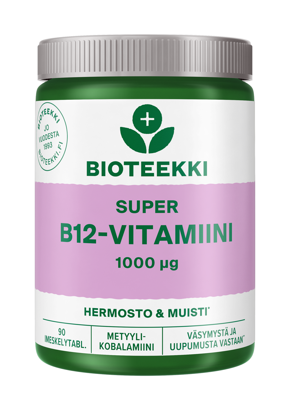 Bioteekki Super B12 - vitamiini 1000 µg 90 tabl.｜Bioteekki 超级B12维生素 1000微克 90片