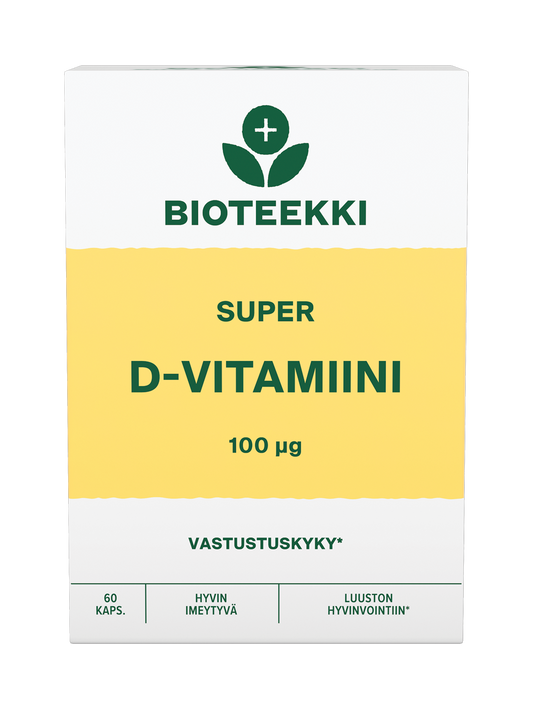 Bioteekki Super 维生素D 100微克 60粒 - 有效期至2026年12月