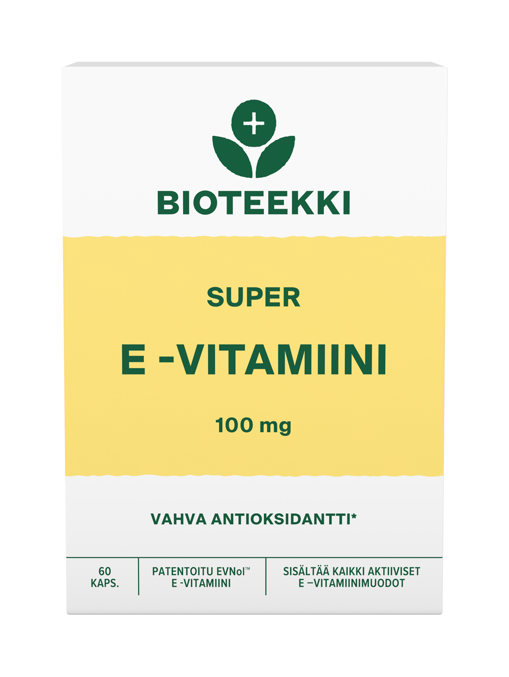 Bioteekki Super E-Vitamiini 100 mg 60 kaps.｜Bioteekki 超级电子维生素 100 毫克 60 粒胶囊。