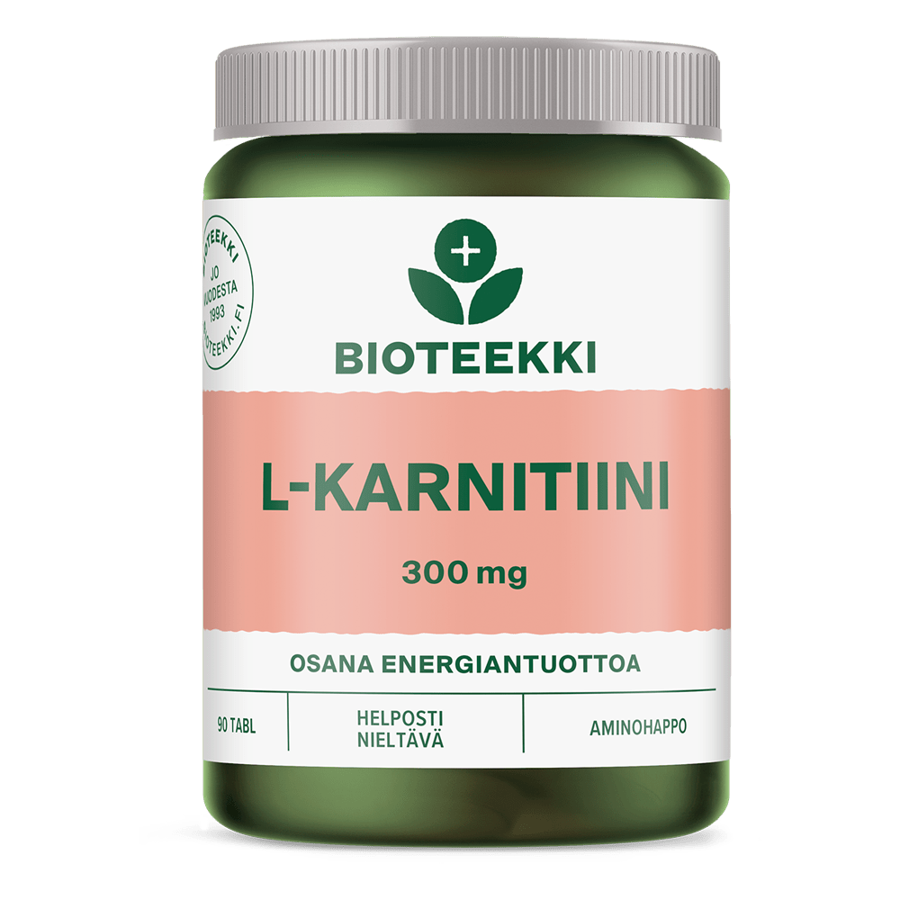 生物科技 L-肉碱 300毫克 90片｜Bioteekki L-Karnitiini 300 mg 90 tabl.