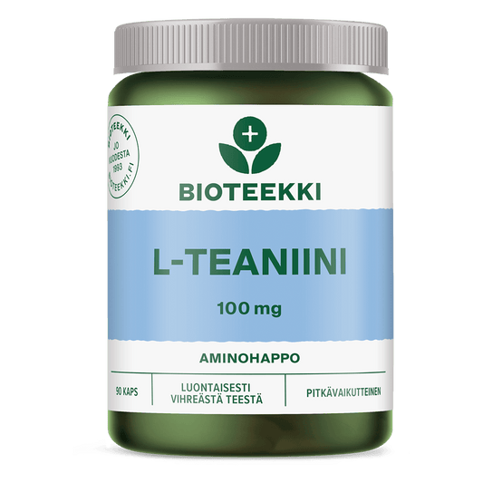 生物科技 L-茶氨酸 100毫克 90粒｜Bioteekki L-Teaniini 100 mg 90 kaps.