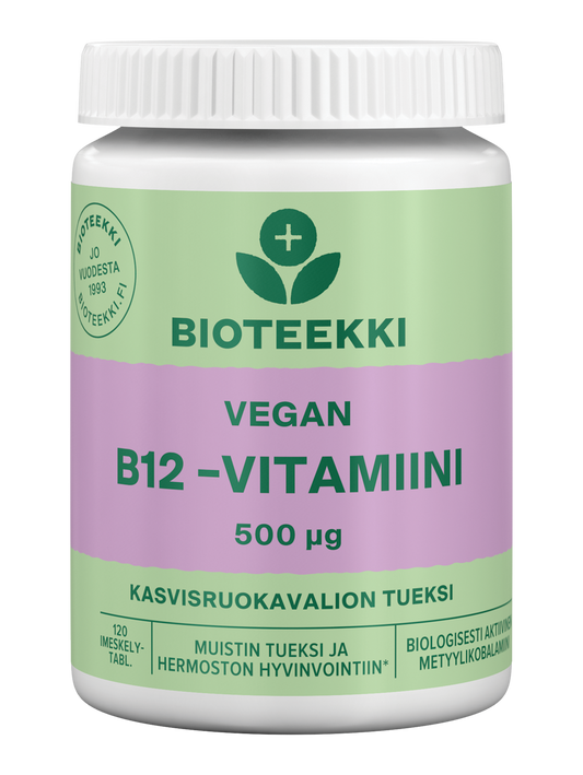 Bioteekki 纯素B12维生素 500微克 120片含片