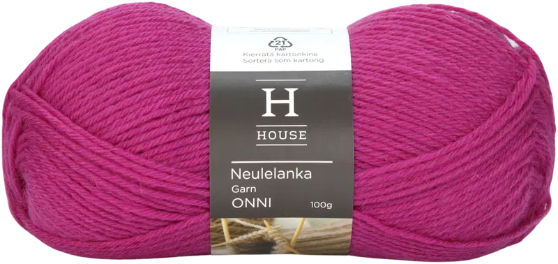 House Onni 编织线 100克 紫红 4178｜House neulelanka Onni 100 g Fuchsia 4178