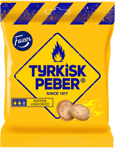 Fazer 土耳其胡椒甘草咸味糖果袋 120g｜Fazer Tyrkisk Peber Liquorice salmiakki karkkipussi 120g