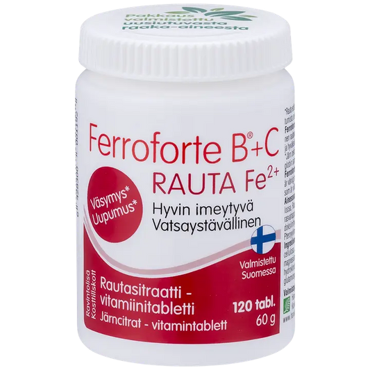Ferroforte B + C rautasitraatti-vitamiinitabletti 120 tabl-Ferroforte B+C 柠檬酸铁维生素片 120 片