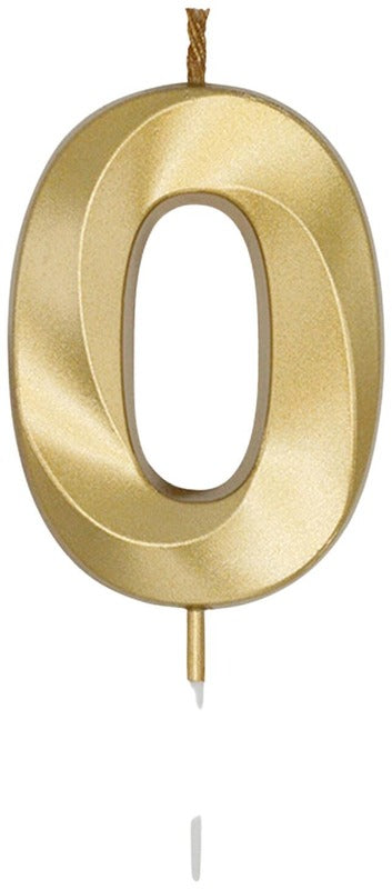 Kakkukynttilä 0 kultainen 6 cm