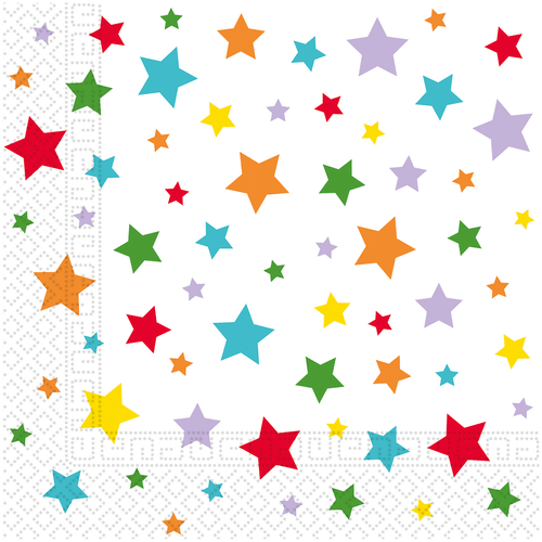 Decorata Party 多彩星星餐巾纸 33厘米 20 kpl