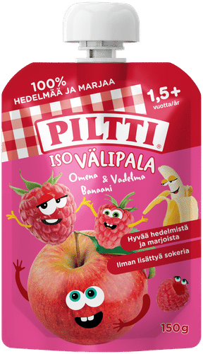 Piltti 150克大份零食苹果覆盆子香蕉（1.5岁以上）便携装