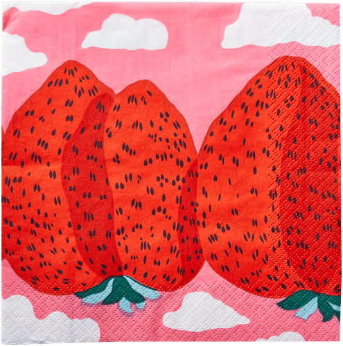 Marimekko Mansikkavuoret punainen lautasliina 20kpl/33cm