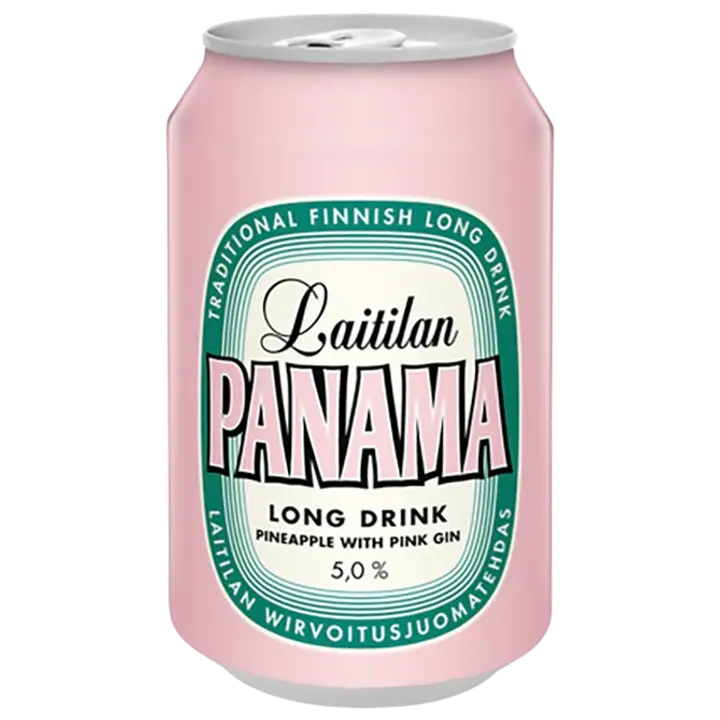 Laitilan Panama Pink Pineapple 5,0% 0,33L ginipohjainen ananaksenmakuinen long drink｜Laitilan 巴拿马粉红菠萝 5.0% 0.33L GIN为基础的菠萝味长饮