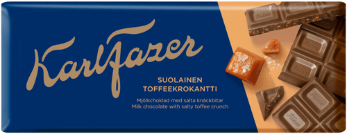Karl Fazer 咸味太妃脆片巧克力板 180 g｜Karl Fazer Suolainen Toffeekrokantti suklaalevy 180 g