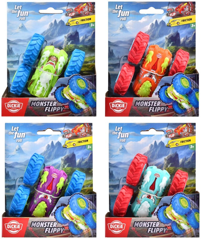 Dickie Toys Monster Flippy 摩擦小车，10厘米，多款随机，单只出售