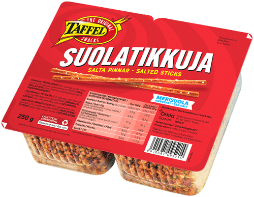 Taffel 烤面包棒零食 250g｜Taffel suolatikut leivottu snacks 250g