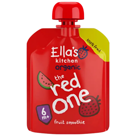 Ella's Kitchen The Red One, Punainen hedelmäsmoothie alkaen 6kk LUOMU 90g｜Ella´s Kitchen Ella's Kitchen The Red One，6 个月有机红色水果冰沙 90g