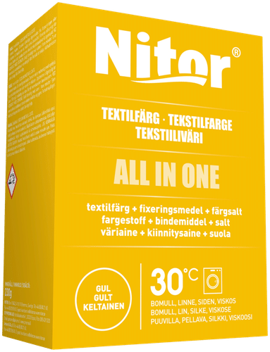 Nitor Tekstiiliväri All in one 230g keltainen