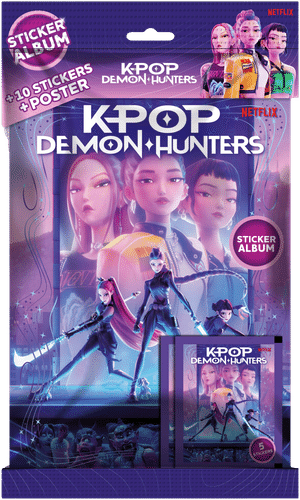 KPop Demon Hunters KPDH贴纸册 + 2个惊喜袋 瑞典语/芬兰语版