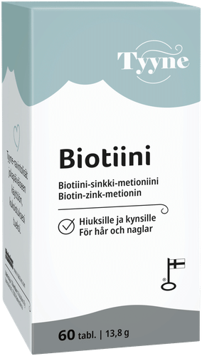 TYYNE 生物素60片，生物素-锌-蛋氨酸片，Vitabalans
