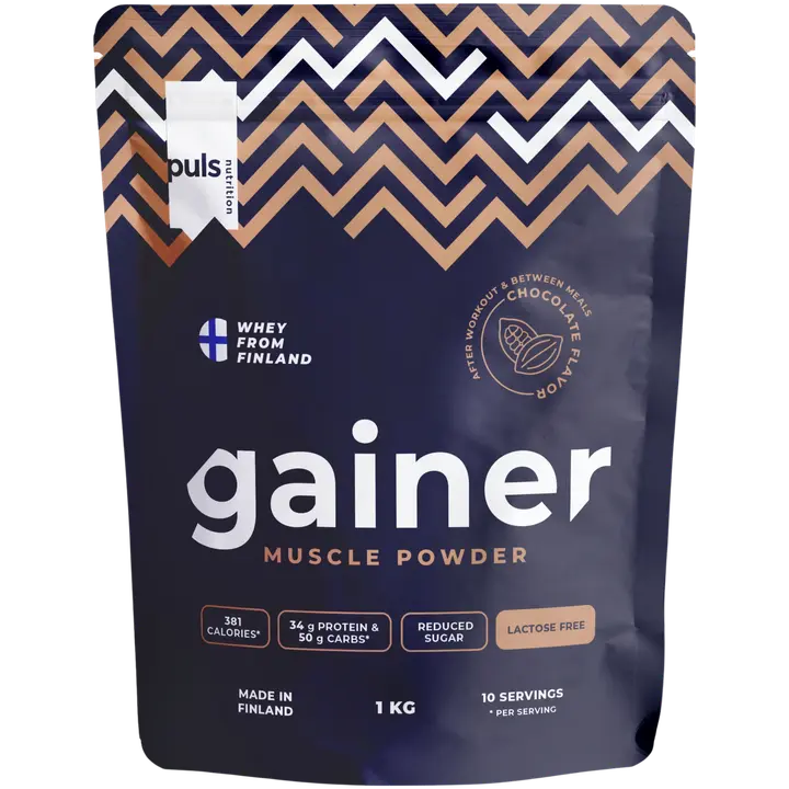 PULS Gainer muscle powder juomajauhe suklaa 1kg-Puls 增肌粉饮料粉巧克力 1kg
