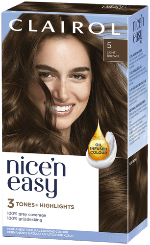 Clairol Nice'n Easy 持久染发剂5棕色