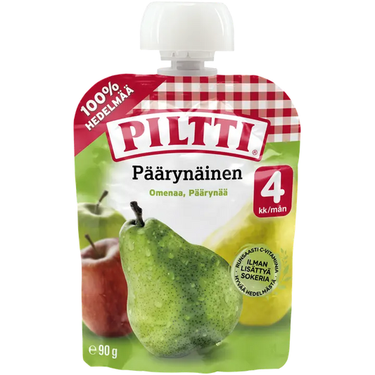 Piltti 90g Päärynäinen hedelmäsose 4kk annospussi｜Piltti 90g 梨果泥 4 个月袋装