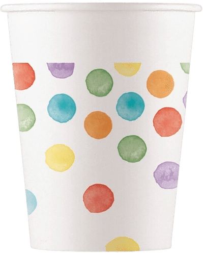 Procos FSC纸杯 200ml Multiwatercolor Dots 8 kpl