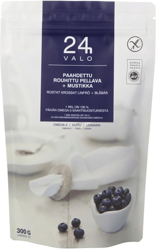 VALO24h paahdettu rouhittu pellava + mustikka 300g｜Valo24h 烤亚麻籽碎 + 蓝莓 300g