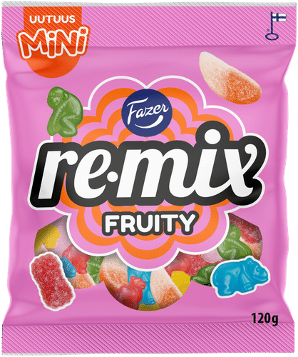 Fazer Remix Mini Fruity 糖果袋 120g｜Fazer Remix Mini Fruity karkkipussi 120g