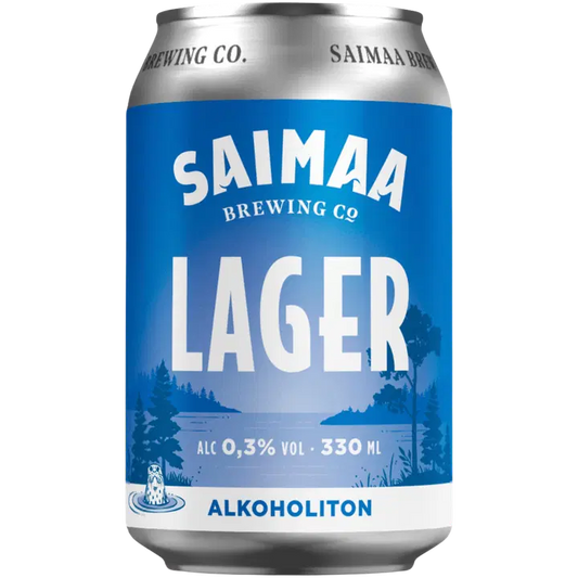 Saimaa Alkoholiton Lager 0,3% olut 0,33 l tölkki｜Saimaa 0度贮藏饮品 0.3% 饮品 0.33 升罐装