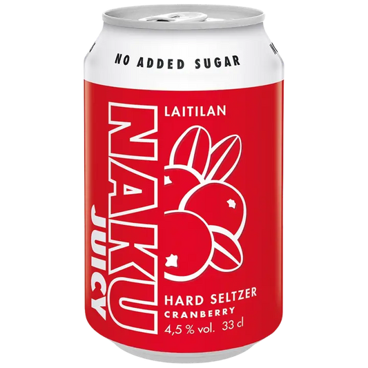 Laitilan Naku Juicy Cranberry 4,5 til-% 0,33L hard seltzer｜Laitilan Naku 多汁蔓越莓 4.5 vol% 0.33L 硬苏打水