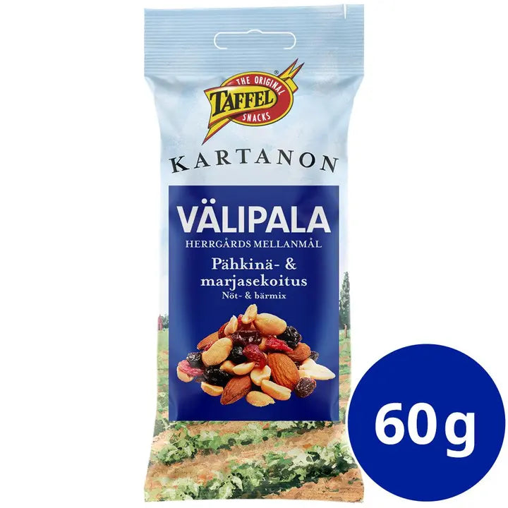 Taffel Kartanon välipala pähkinä- ja marjasekoitus 60g-Taffel Kartanon 零食坚果和浆果混合物 60g