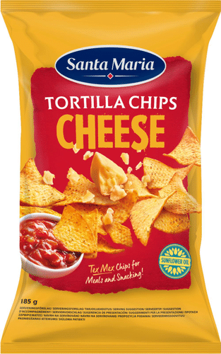 Santa Maria 奶酪味玉米片 185 g｜Santa Maria Tortilla Chips Cheese juuston makuiset maissitortillalastut 185 g
