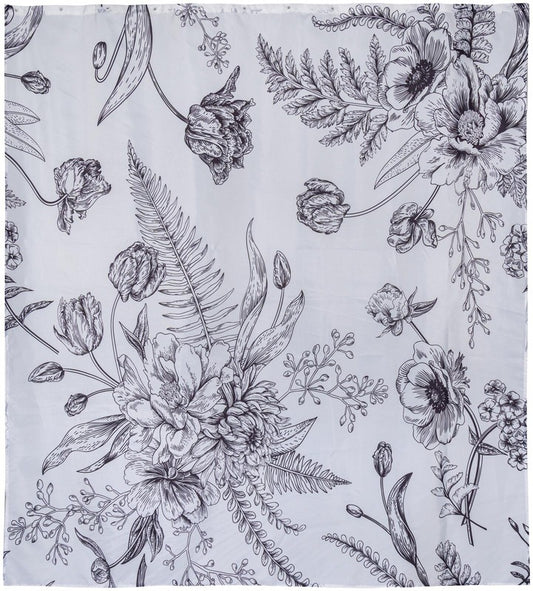 House 黑白花朵浴帘 180x200 cm