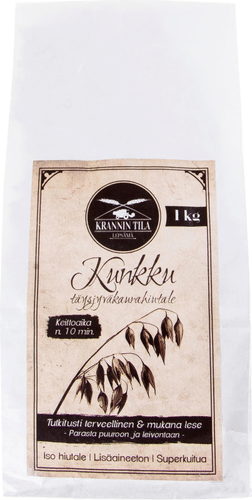 Krannin Tila 1kg Kunkku täysjyväkaurahiutale｜None Krannin Tila 1kg Kunkku 全麦燕麦片