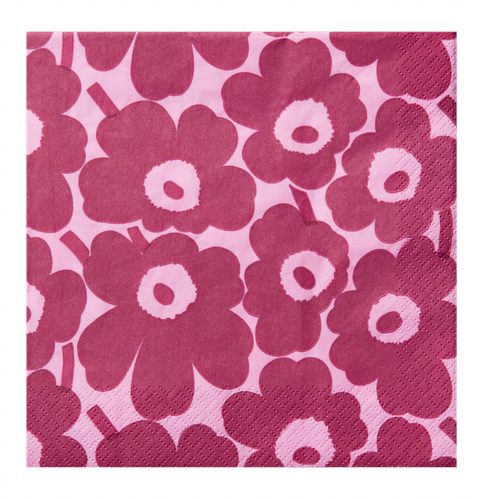 Marimekko Mini Unikko 粉红餐巾纸 20张/33厘米｜Marimekko Mini Unikko pinkkipinkki lautasliina 20kpl/33cm