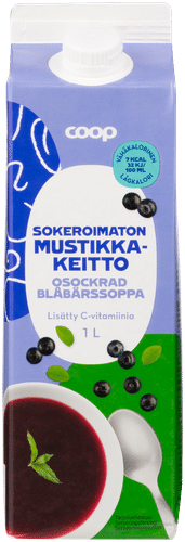 Coop mustikkakeitto sokeroimaton 1l｜Coop 蓝莓汤不加糖 1l