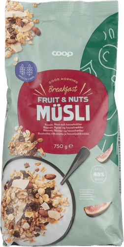 Coop mysli hedelmä & pähkinä 750 g｜Coop 水果坚果麦片 750 g